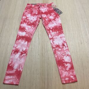 Wallflower  Sassy Skinny Hot Pink Tie Dye Pants Size 4 Reg New With Tag